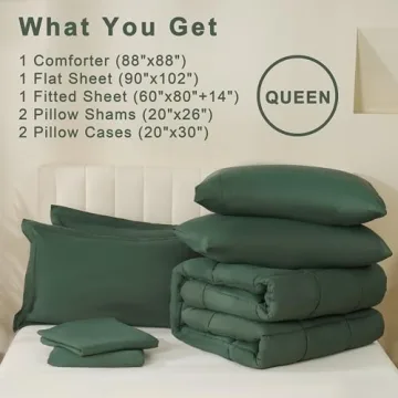 Luxury Queen Comforter Set Sage Green All Season Bedding
