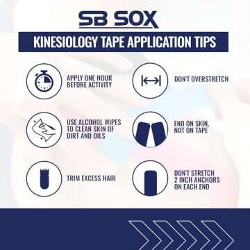 SB SOX Original Cotton Kinesiology Tape Roll – Best Latex Free Athletic Tape for Muscles/Joints – Waterproof, Stretchy, and Gentle on Skin (16ft) (Black)