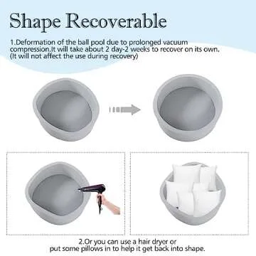 SHJADE Foam Ball Pit, 35.4"x 11.8" Ball Pits for Toddlers, Soft Round Kiddie Baby Playpen Ball Pool for Kids, Ideal Gift for Babies Indoor and Outdoor Game, Grey, (Balls not Included)