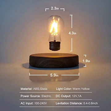 HCNT Levitating Bulb Lamp Magic Light for Unique Gifts