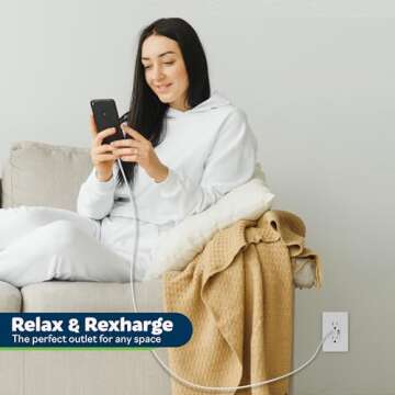 TOPGREENER USB Outlet, Type C & Type A USB Wall Charger Outlet, 15 Amp TR Receptacle Plug, Charging Power Outlet with USB Ports, Wall Plate Included, UL Listed, TU21536AC-W-6PCS, White, 6 Pack