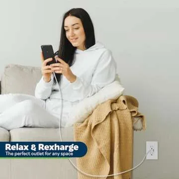 TOPGREENER USB Outlet, Type C & Type A USB Wall Charger Outlet, 15 Amp TR Receptacle Plug, Charging Power Outlet with USB Ports, Wall Plate Included, UL Listed, TU21536AC-W-6PCS, White, 6 Pack