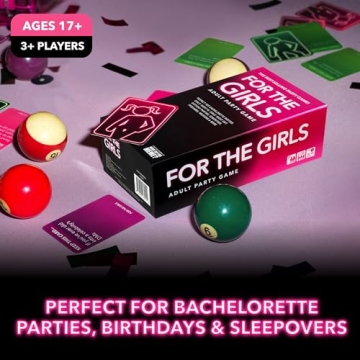 For The Girls Card Game by Relatable, The Viral Girls Night Adult Party Game, Great for Galentines Day Game, Valentine Gifts for Girls, Includes a die, and 400 Cards Across 5 Categories