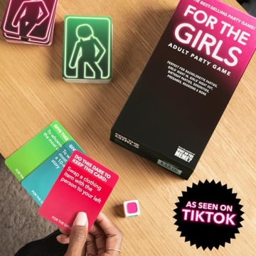 For The Girls Card Game by Relatable, The Viral Girls Night Adult Party Game, Great for Galentines Day Game, Valentine Gifts for Girls, Includes a die, and 400 Cards Across 5 Categories