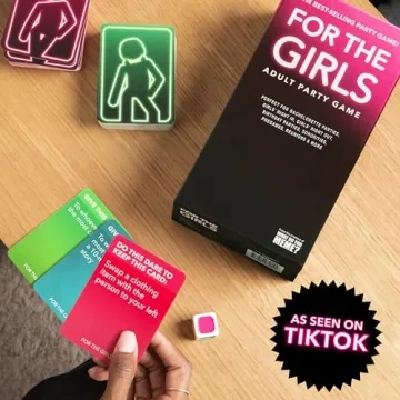 For The Girls Card Game by Relatable, The Viral Girls Night Adult Party Game, Great for Galentines Day Game, Valentine Gifts for Girls, Includes a die, and 400 Cards Across 5 Categories