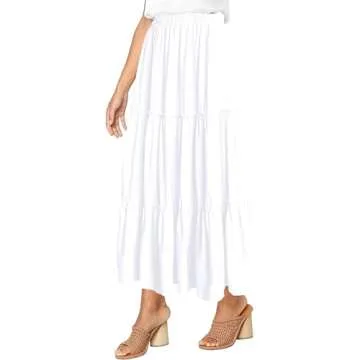 Afibi High Waist A Line Ruffle Maxi Skirt with Pockets