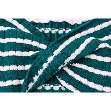 MISSACTIVER Women’s Striped Crisscross Knitted Crop Tube Top Sexy Hollow Out Sleeveless Strapless Cropped Tank Top Vest