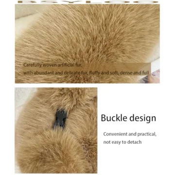 BSYLOO Womens Fluffy Faux Fur Trapper Hat for Winter Style