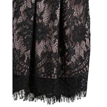 Romwe Elegant V Neck A Line Lace Dress for Women