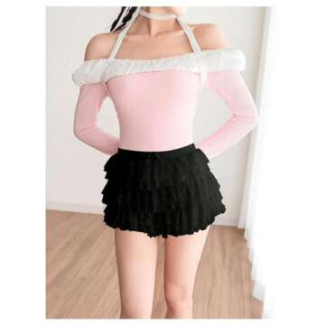 Stylish BEAUDRM Women's Y2K Ruffle Lace Shorts for All Occasions