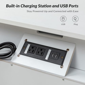 HULALA HOME Nightstand with Charging Station and Storage