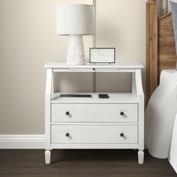 HULALA HOME Nightstand with Charging Station and Storage