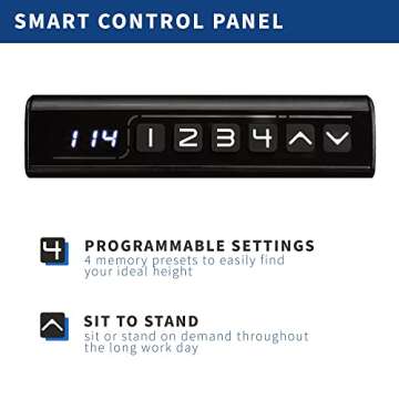 VIVO Electric 43 x 24 inch Standing Desk Workstation, Memory Controller Height Adjustment, 1B Series, One-Piece Light Wood Top, White Frame, DESK-KIT-1W4C