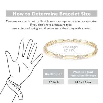 shinelab Paperclip Bracelet for Women Couple Bracelets with CZ Chain Strand Jewelry Gift for Men_7.5...