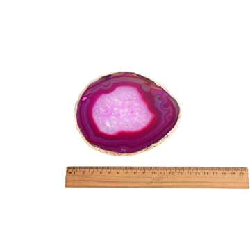 JIC Gem Mixed Color Agate Coasters Set, Unique Decorations