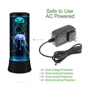 EDIER Jellyfish Lamp,LED Fantasy Jellyfish Light Lamp,7 Color Setting Jellyfish Tank Table Lamp Deco...