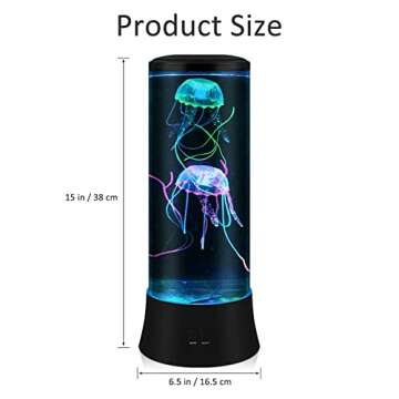 EDIER Jellyfish Lamp,LED Fantasy Jellyfish Light Lamp,7 Color Setting Jellyfish Tank Table Lamp Decorations for Home Office Decor Great Gifts for Kids