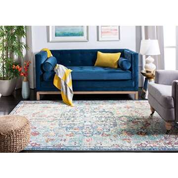 SAFAVIEH Madison Collection Area Rug - 8' x 10', Navy & Light Blue, Kid & Pet Friendly, Non-Shedding...