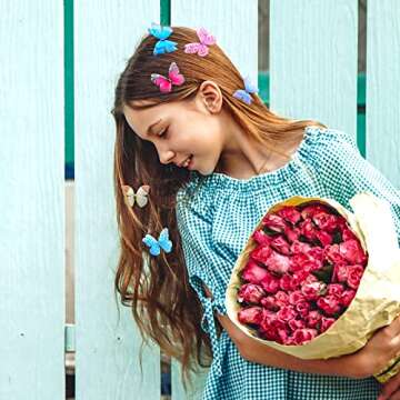 80 Pieces Organza Butterfly Colorful 2-Layers Appliques 3D Wall Decor DIY Ornament Decorative Butterflies for Craft Wedding Decoration, 20 Styles(Cute Style)