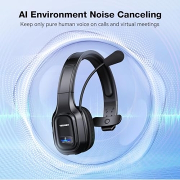 TECKNET Trucker Bluetooth Noise Canceling Headset for Work