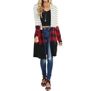 Lacozy Color Block Cardigan - Stylish & Cozy Sweater