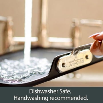 All-Clad HA1 Hard Anodized Nonstick Grill 11x11 Inch Oven Safe 350F Pots and Pans, Cookware Black