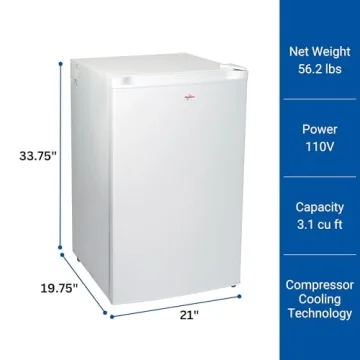 Koolatron 3.1 Cu Ft Compact Mini Upright Freezer