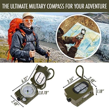 Premium Waterproof Military Sighting Compass for Adventurers