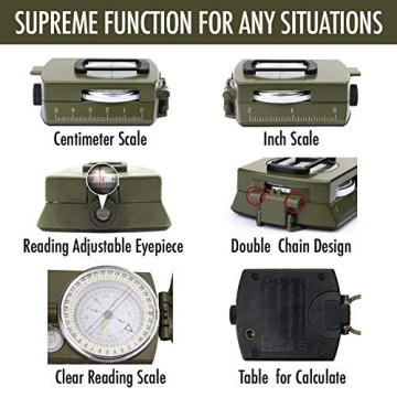 Premium Waterproof Military Sighting Compass for Adventurers