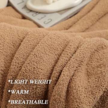 bearberry Super Soft Fluffy Throw Blanket Lightweight Cozy Warm Throw Blankets for Couch Bed Sofa All Season (Camel, 50”x60”)