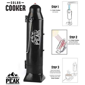 Preppers Peak Solar Water Heater for Camping Outdoor Travel with Solar Technology