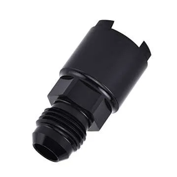 SYKRSS Aluminum 6AN Male Flare to 5/16 SAE Quick Disconnect Female EFI Fitting Adapters Black