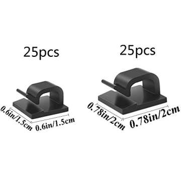 50pcs Adhesive Cable Clips, Wire Clips,Car Cable Organizer,Cable Holder,Cable Wire Management,Cable ...