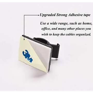 50pcs Adhesive Cable Clips, Wire Clips,Car Cable Organizer,Cable Holder,Cable Wire Management,Cable Holder for Car,Office and Home（Included S Size and Large Size Cable Clips