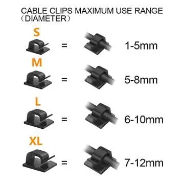 50pcs Adhesive Cable Clips, Wire Clips,Car Cable Organizer,Cable Holder,Cable Wire Management,Cable Holder for Car,Office and Home（Included S Size and Large Size Cable Clips