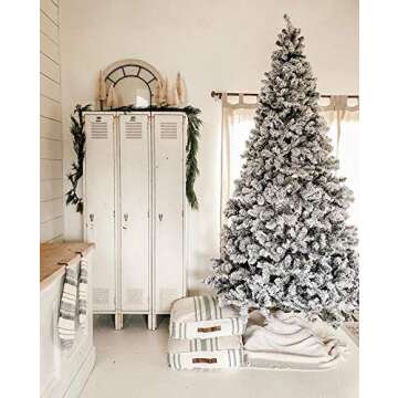 KING OF CHRISTMAS 6 Foot Flock Artificial Christmas Tree Unlit, Flocked