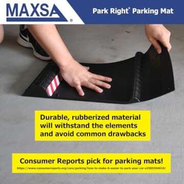 Maxsa 37358-RS Park Right 21" x 11" x 2" Parking Mat, Black