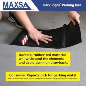 Maxsa 37358-RS Park Right 21" x 11" x 2" Parking Mat, Black