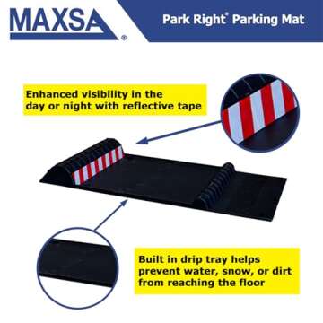 Maxsa 37358-RS Park Right 21" x 11" x 2" Parking Mat, Black