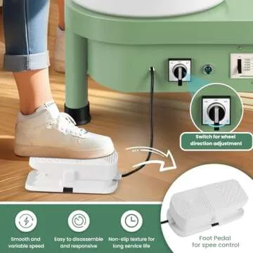 Huanyu Pottery Wheel with Foot Pedal for Beginners and Pros