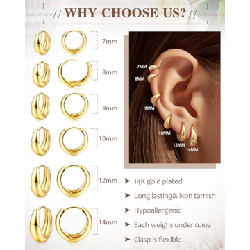 BESTEEL Gold Hoop Earrings - Stylish and Hypoallergenic
