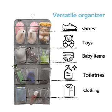 ANZORG Dual Sided Hanging Shoe Organizer for Closet with Rotating Hanger Hanging Shoe Rack Holder wi...