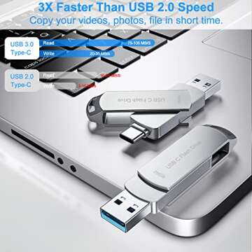 USB Flash Drive 256GB USB C Thumb Drive Android Phone Photo Stick External Data Storage Memory Stick...
