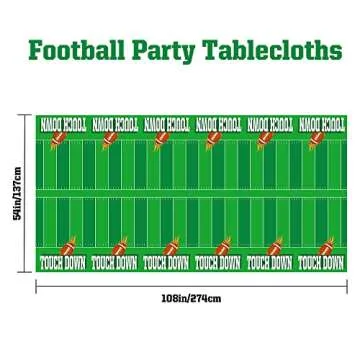Football Party Supplies, Football Tablecloth, Football Birthday Party Decorations, 54" x 108" Dispos...