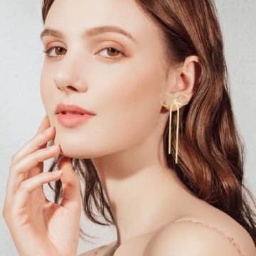 Gold Bow Earrings for Women - 9 Pairs Elegant Jewelry Set