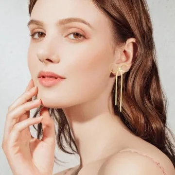 Gold Bow Earrings for Women - 9 Pairs Elegant Jewelry Set