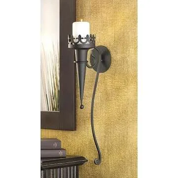 Elegant Gothic Candle Torch Decorative Wall Sconce