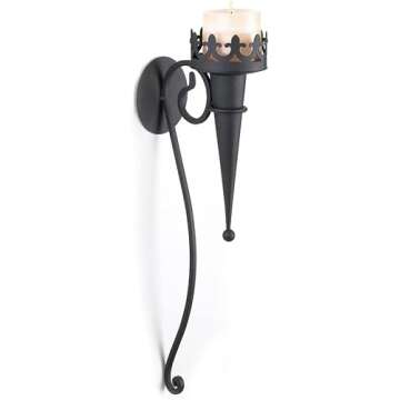 Accent Plus Gifts & Decor Gothic Candle Torch Wall Pillar Home Decorative Sconce