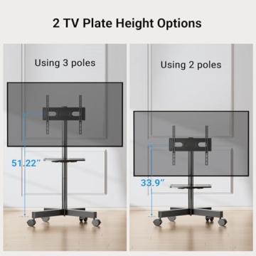 PERLESMITH Mobile TV Stand for 23-60" TVs
