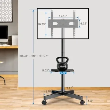 PERLESMITH Mobile TV Stand for 23-60" TVs